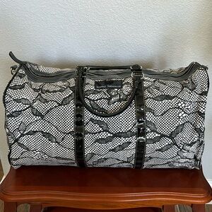 Behnaz Sarafpour Lace Print Duffel Bag. EUC! 100% Cotton